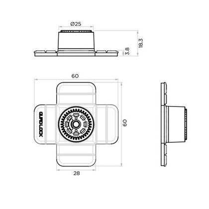 Support Smartphone Quad Lock QLP-360-FAB base adhésif flexible Universel - Noir