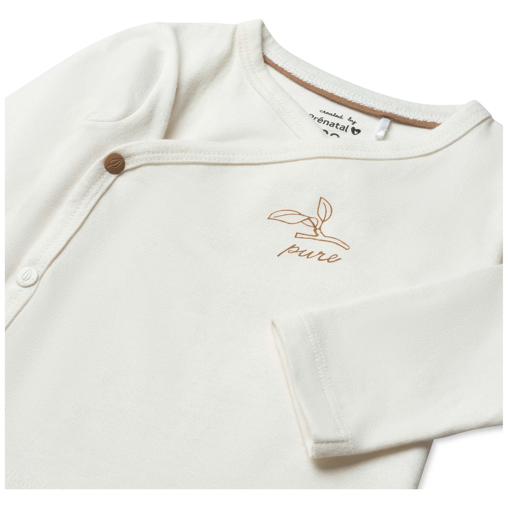 Prénatal newborn shirt Pure lange mouwen effen beige