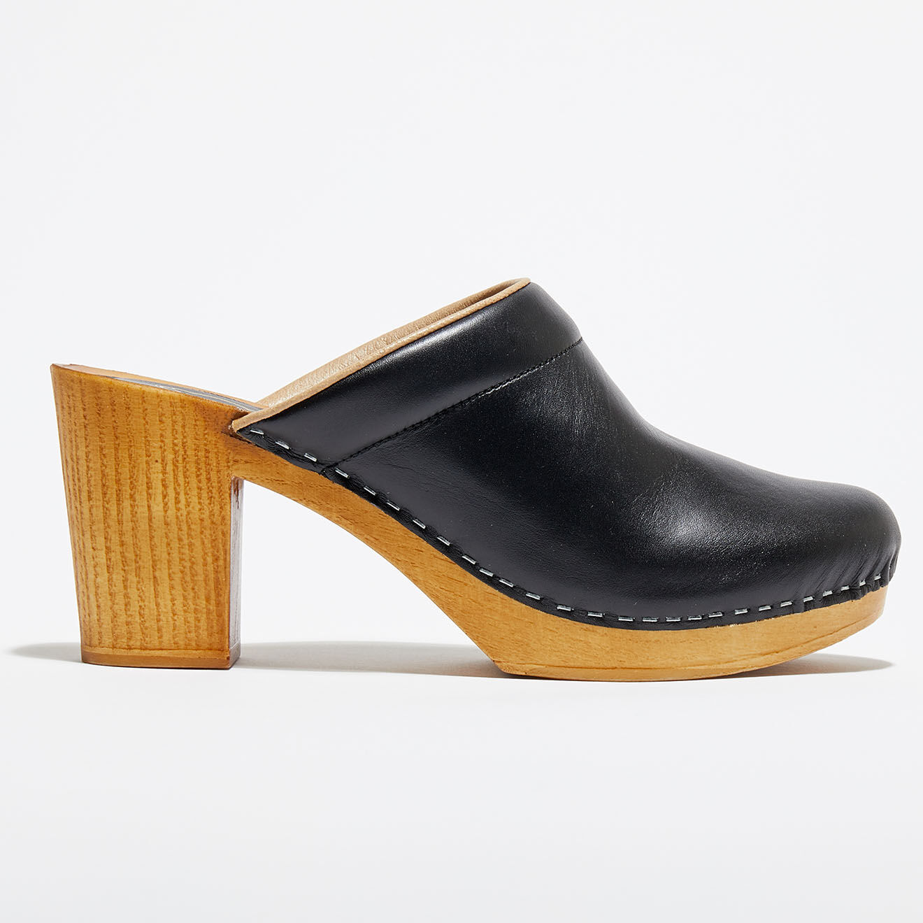 Apologie Studio Sabots en Cuir Chloé noirs - Talon 6.5 cm
