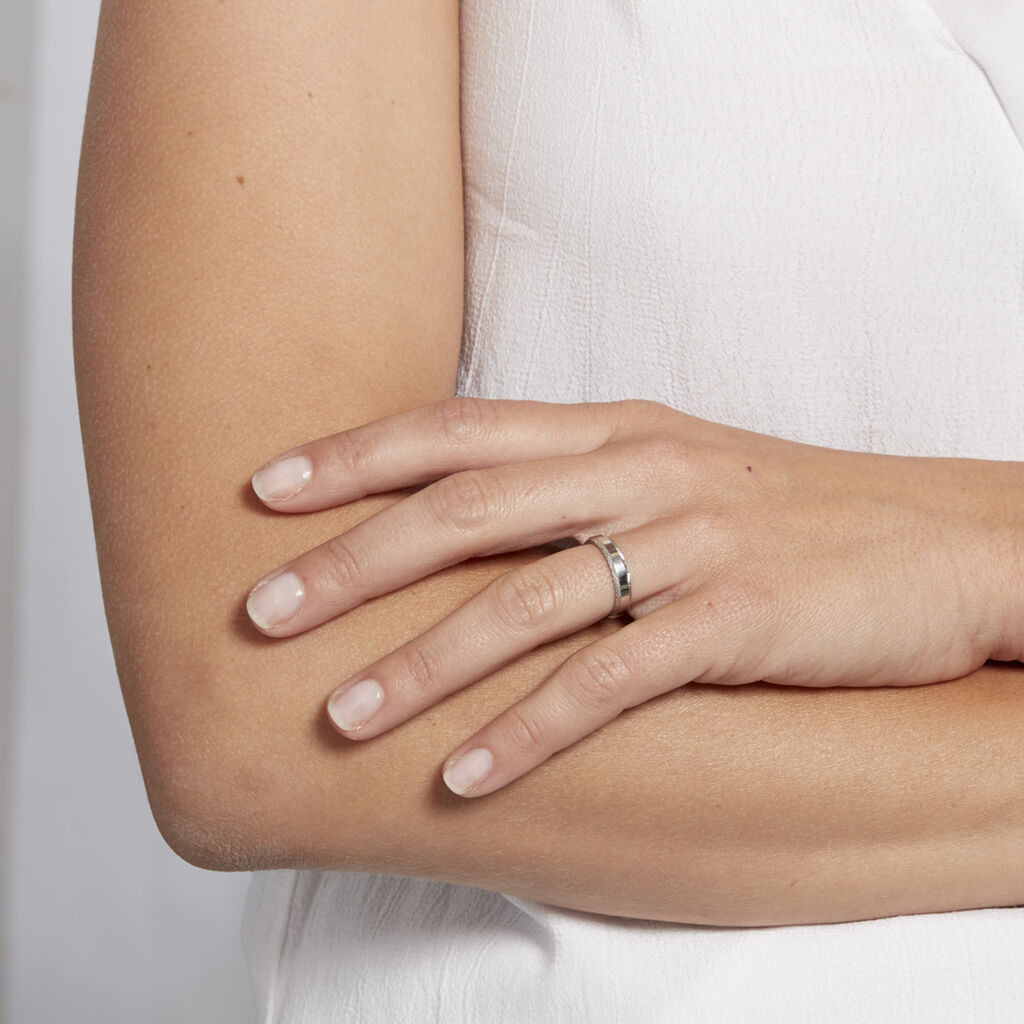 Alliance Beritan Demi Jonc Classique Argent Blanc