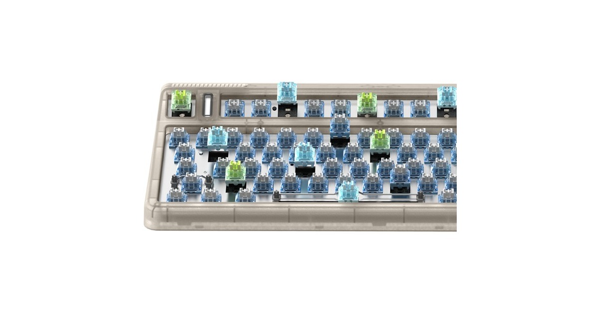 IqunixOG80 Hitchhiker Wireless Mechanical Keyboard, gaming toetsenbord  (Grijs/wit, US lay-out, IQUNIX Moonstone Turbo, RGB leds, 80% (TKL), Hot-swappable, PBT, 2.4GHz | Bluetooth 5.1 | USB-C)