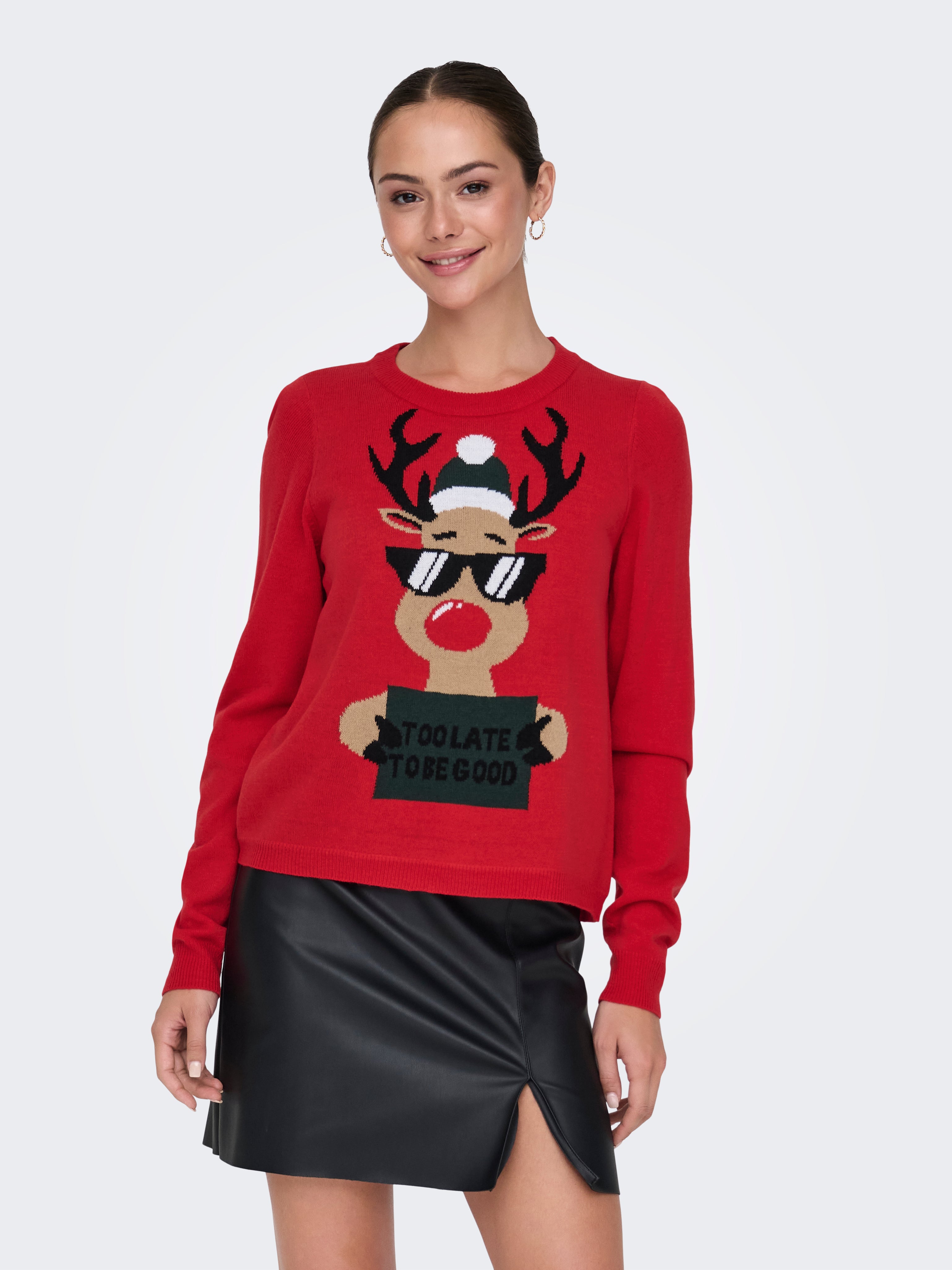 JDYJOLLY Strickpullover True Red