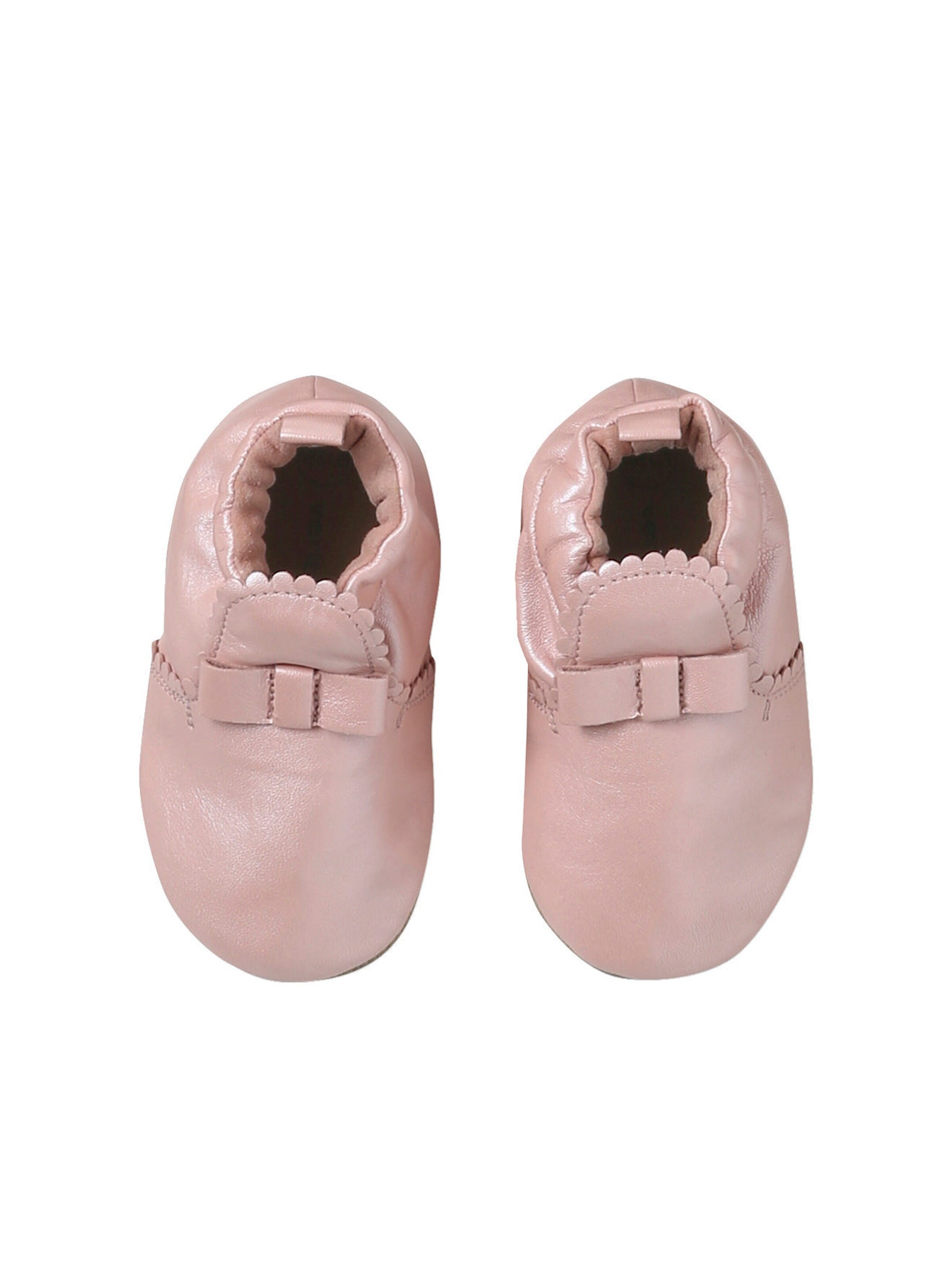 Vertbaudet Baby Krabbelschuhe aus weichem Leder mit Zierschleife rosa