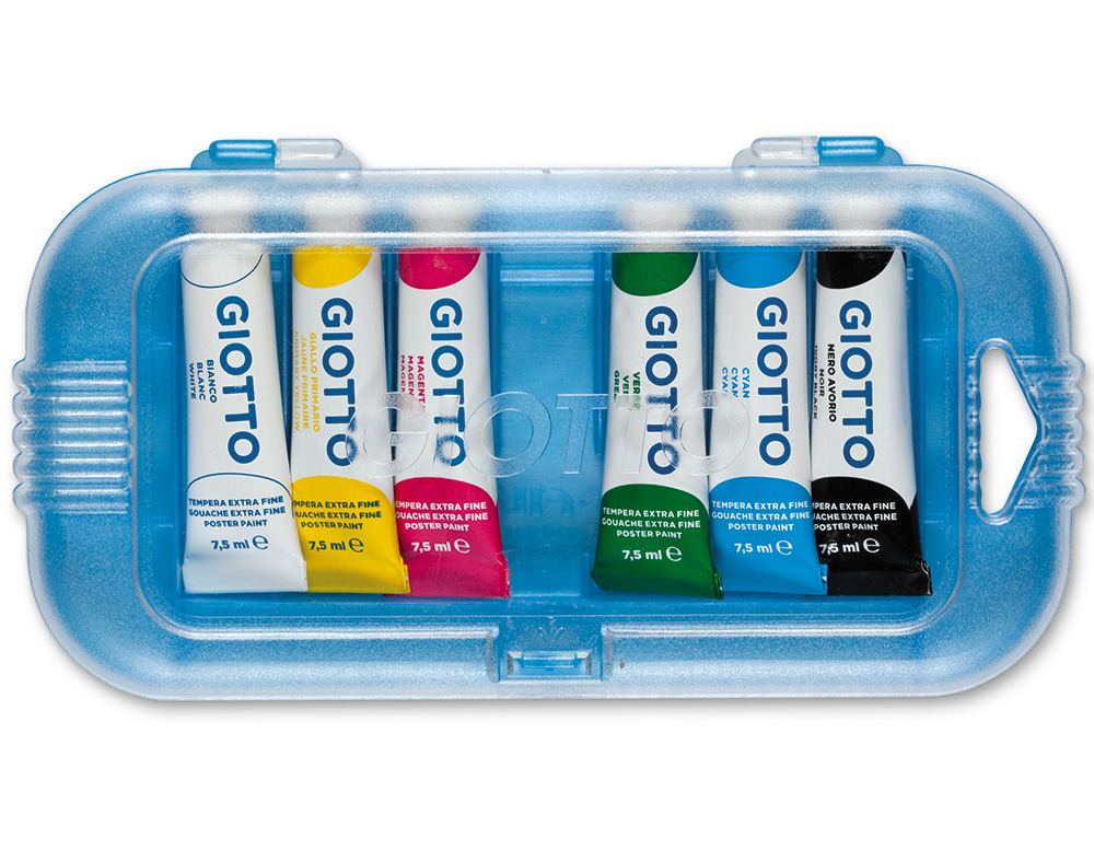 GUACHES GIOTTO CORES PRIMÁRIAS   VERDE 7.5ML 6 UNIDADES