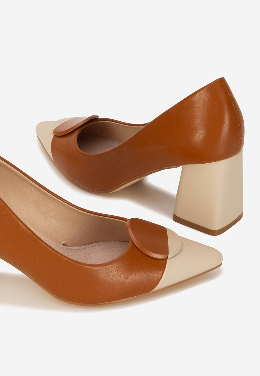 Chaussures à talon épais chameau Selinnia