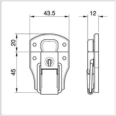 Penn Elcom LO-1649A/A-42C opbouwslot, afsluitbaar, automatic