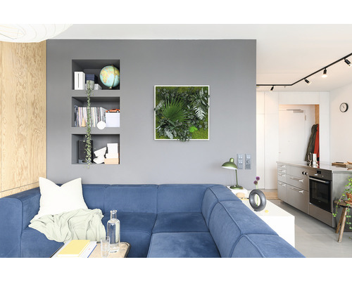 Plantenfoto jungle design lijst wit 80x80 cm
