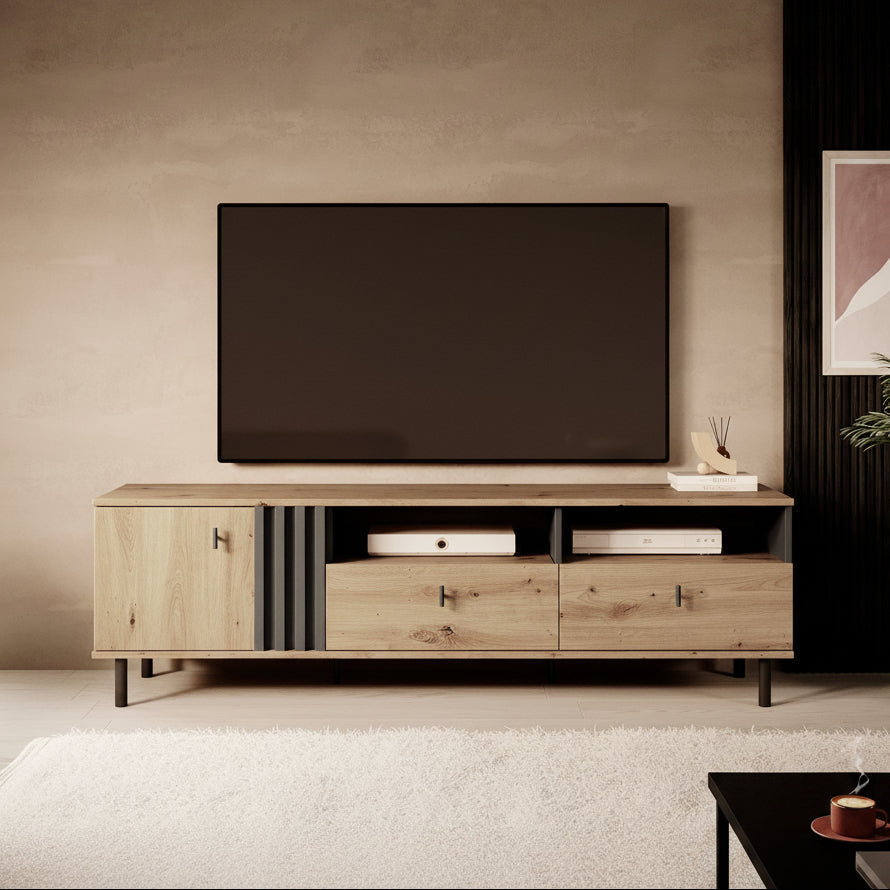 Marcos - TV-Meubel - Eiken/antraciet - 165 cm