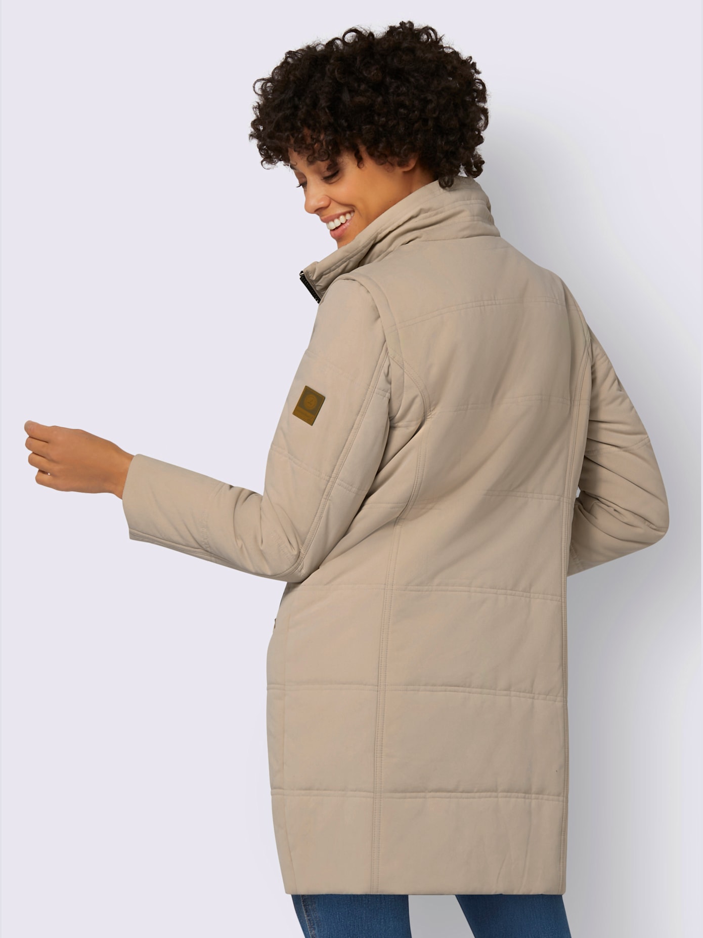 Veste longue col montant chaud