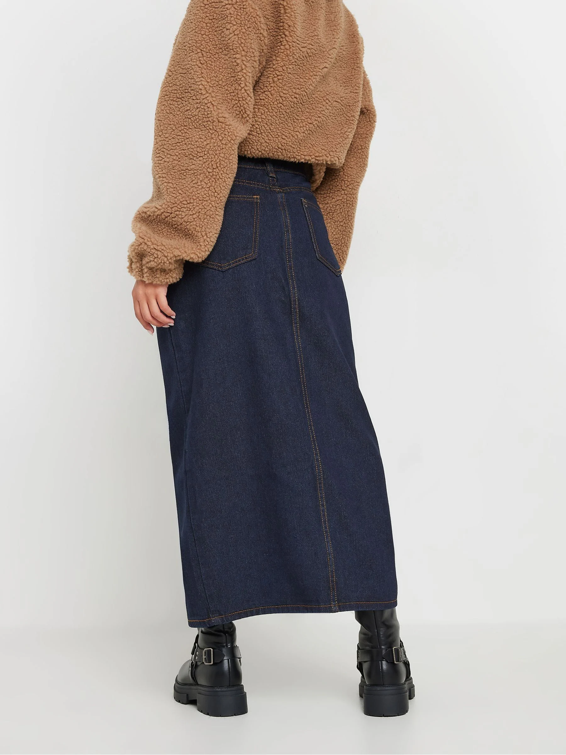 PixieGirl Petite 100% katoenen midirok met opgestikte zakken