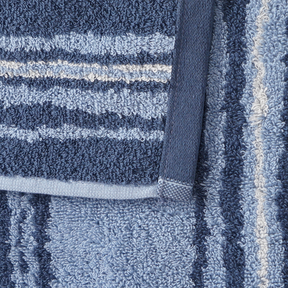 My Home Duschtuch mit Streifen dunkelblau / hellblau / weiss
