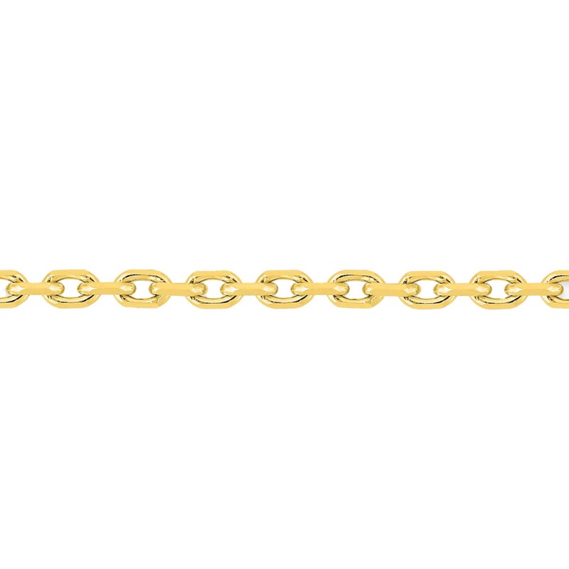 Chaîne mixte 40 cm - Maille forçat diamantée - Or 18 Carats - Largeur 1.85 mm