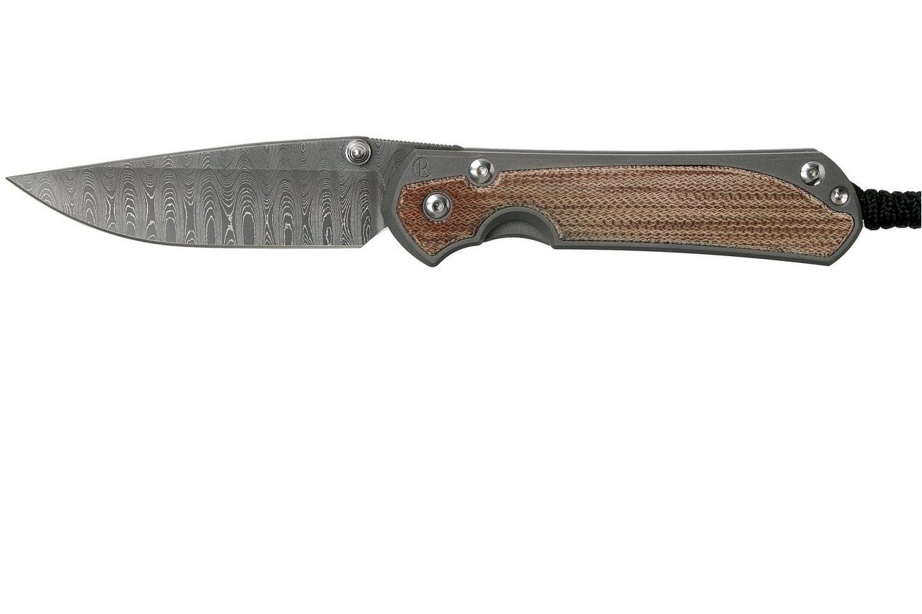 Chris Reeve Sebenza 31 Large Natural Micarta Ladder Damascus L31-1220 zakmes