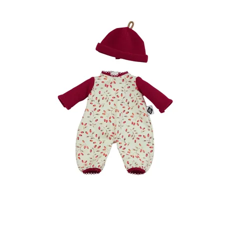 Schildkröt Overall mit Mütze zu Puppe Schmuserle 30 cm in rot/weiss