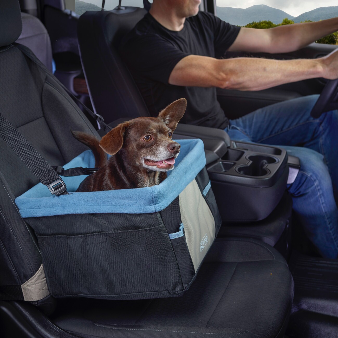 Kurgo Rover Hunde-Autositz, Schwarz/Blau