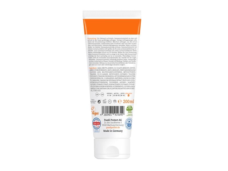 Paediprotect Sonnencreme LSF 50  200 ml Familiensonnencreme