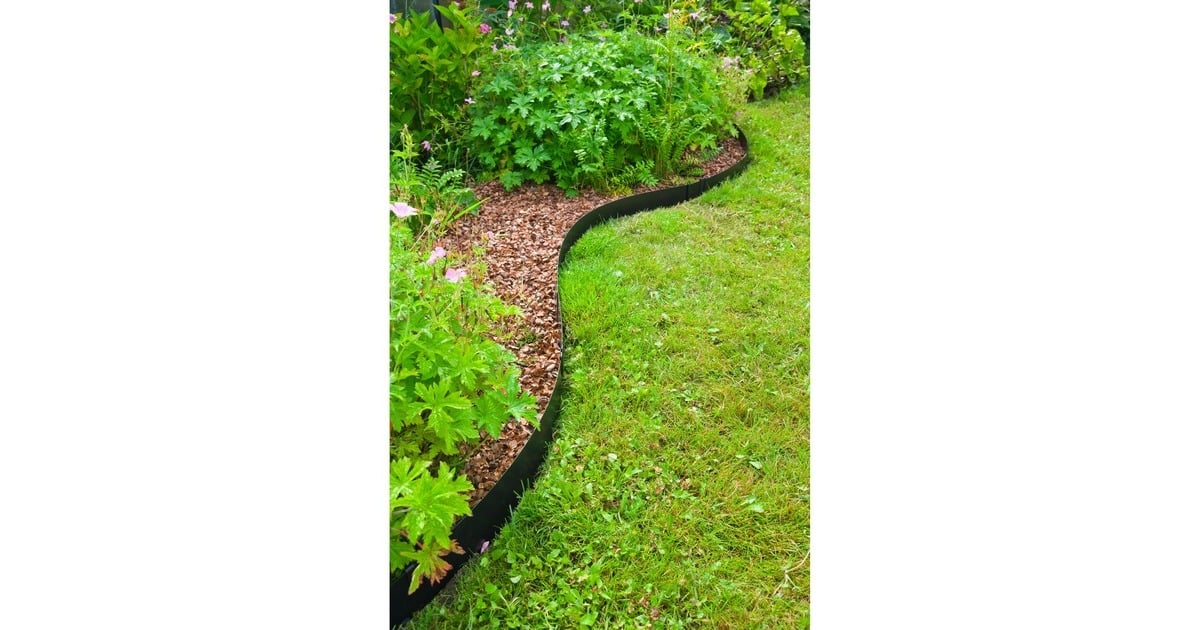 NatureBorderrand van verzinkt staal begrenzing  (Zwart (mat), 3x H 10,2 x 91,4 cm, Incl. 4x grondpennen)