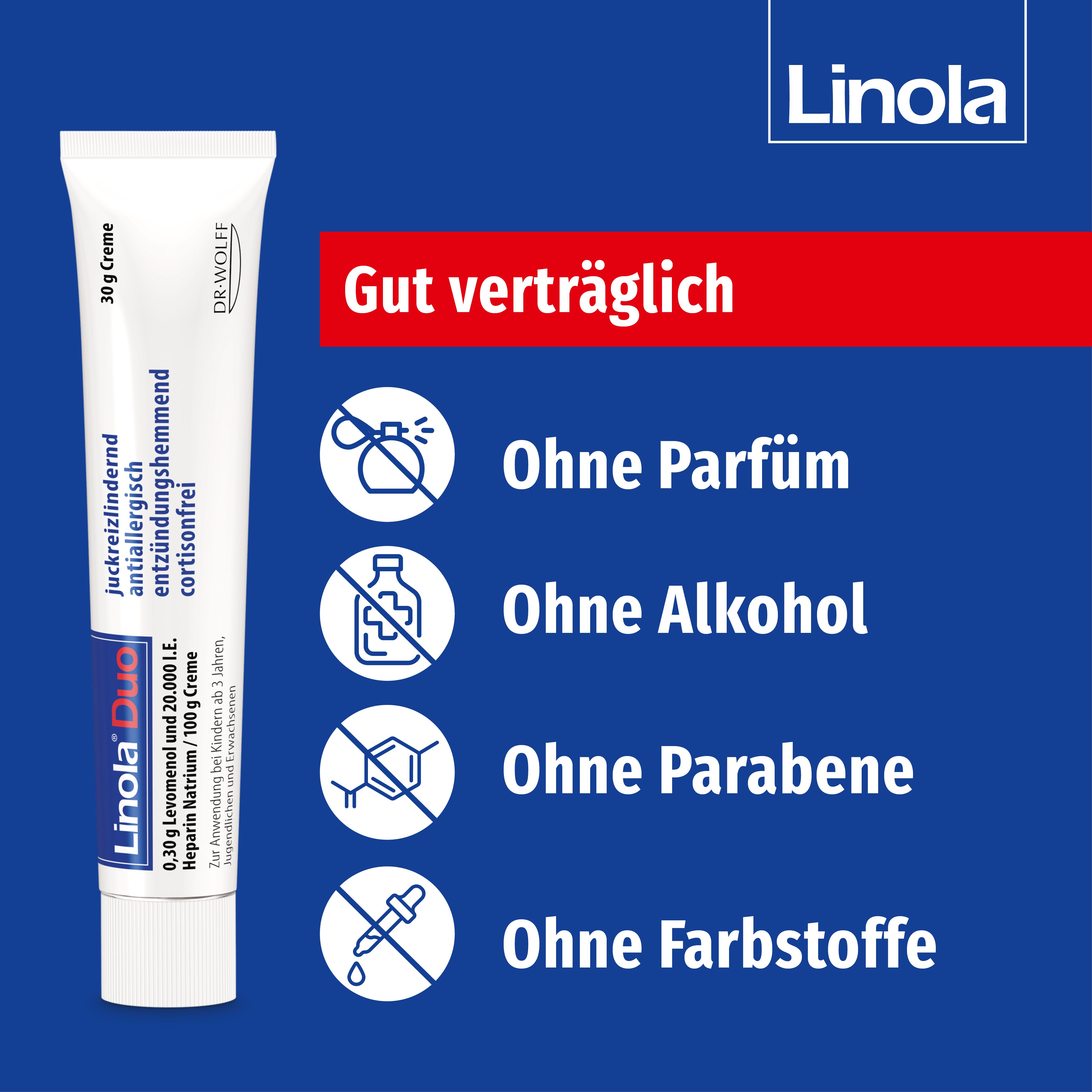 Linola® Duo - Cortisonfreie Creme gegen Juckreiz bei Neurodermitis und Ekzemen