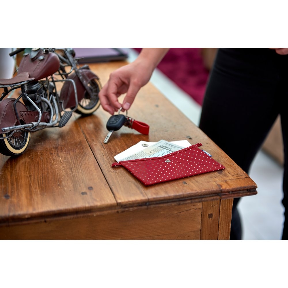 Petite Pochette Enveloppe Pois Rouge