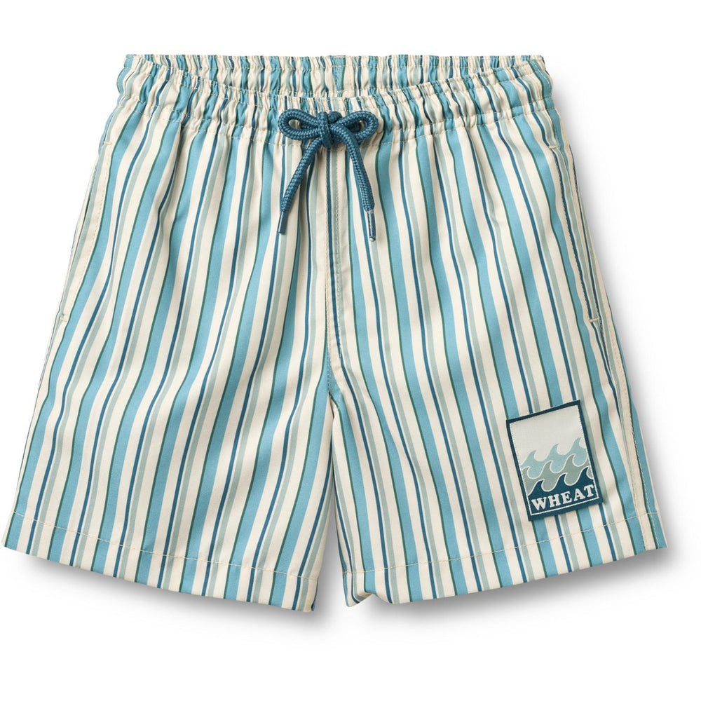 Køb Wheat Aqua Stripe Swim Trunk Hansi Badge