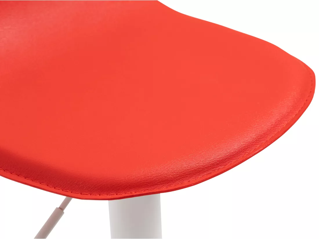 Lot de 2 Tabouret de bar - Similicuir & Métal - Rouge - Lana V2