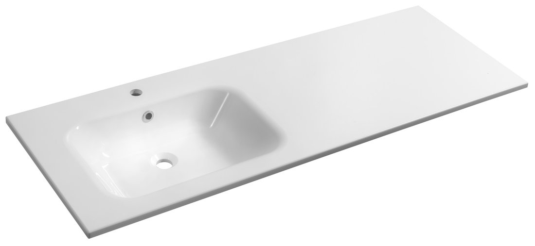 Sapho Areca wastafel met kraangat links 140cm wit glans