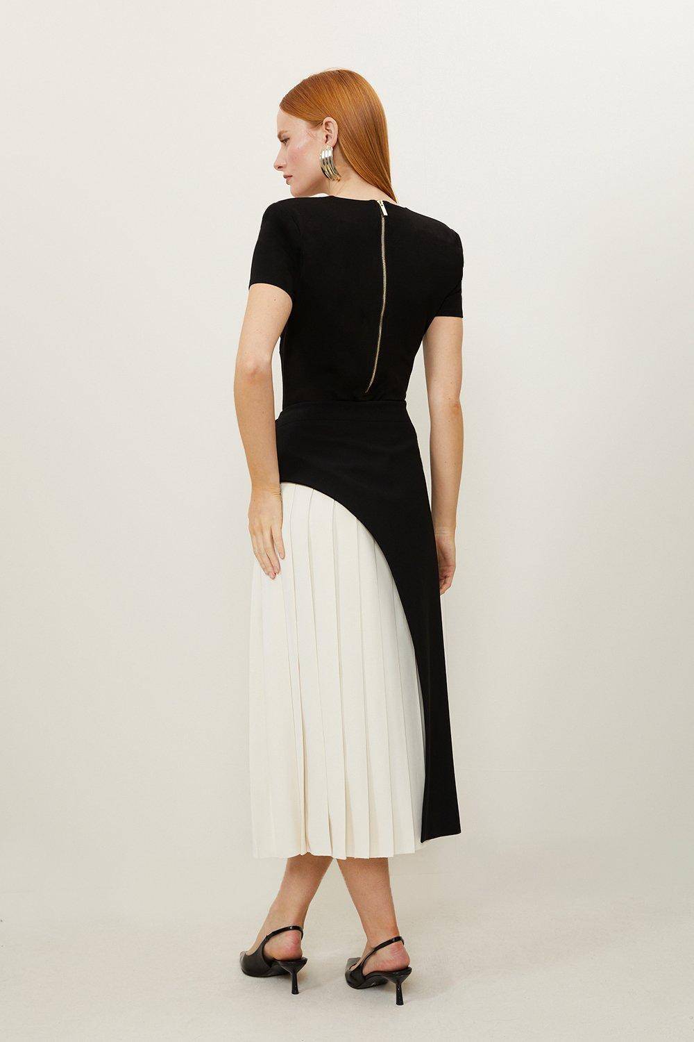 KarenMillen Jupe midi plissée à détails de boucle sur mesure