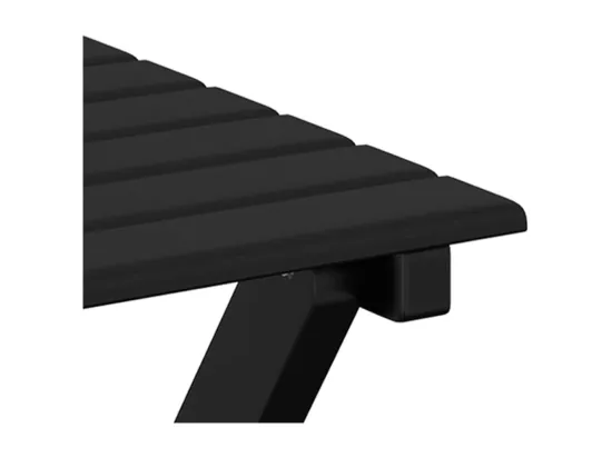 Chaise à bascule avec table pliable noir bois massif peuplier