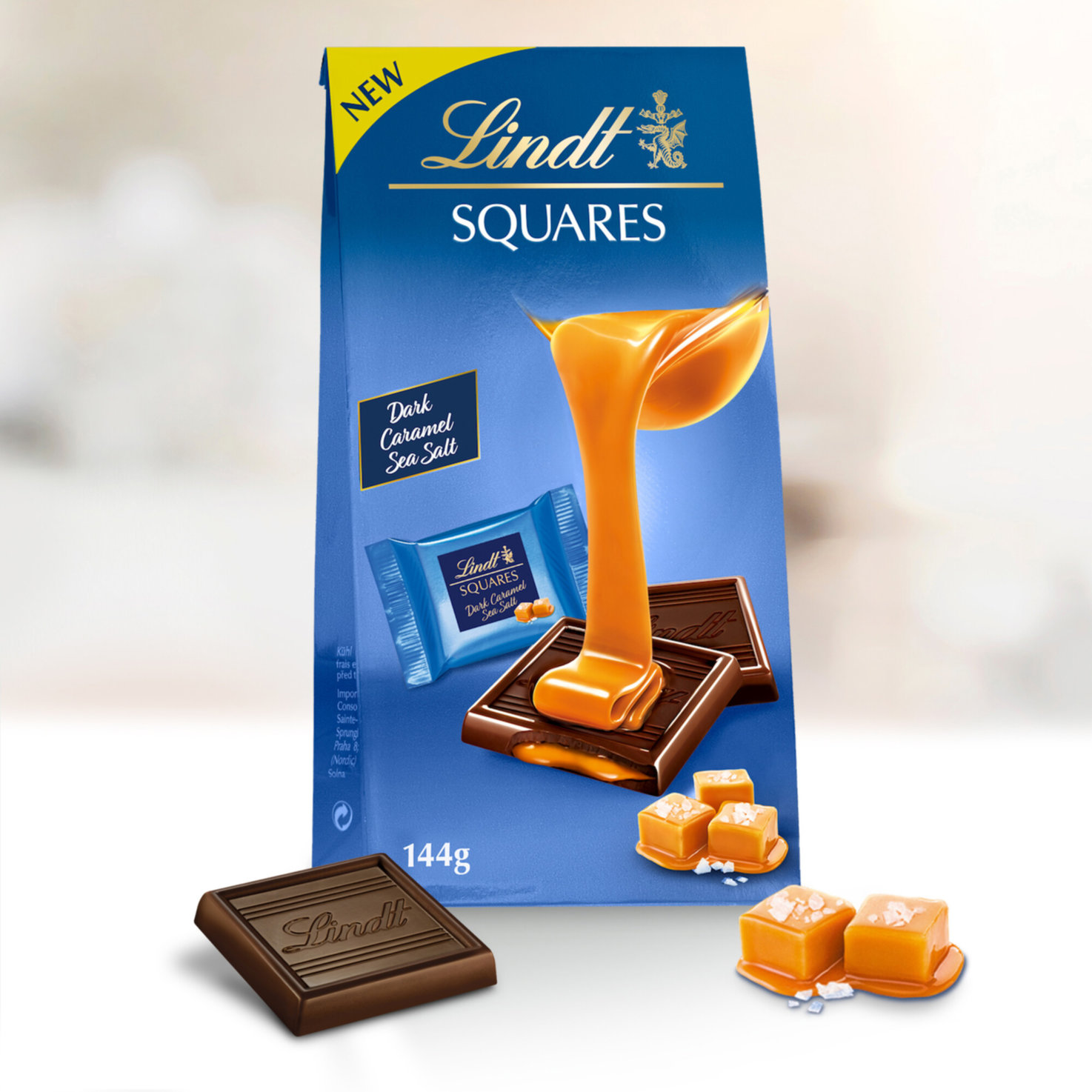 Lindt Squares Dark Caramel Sea Salt