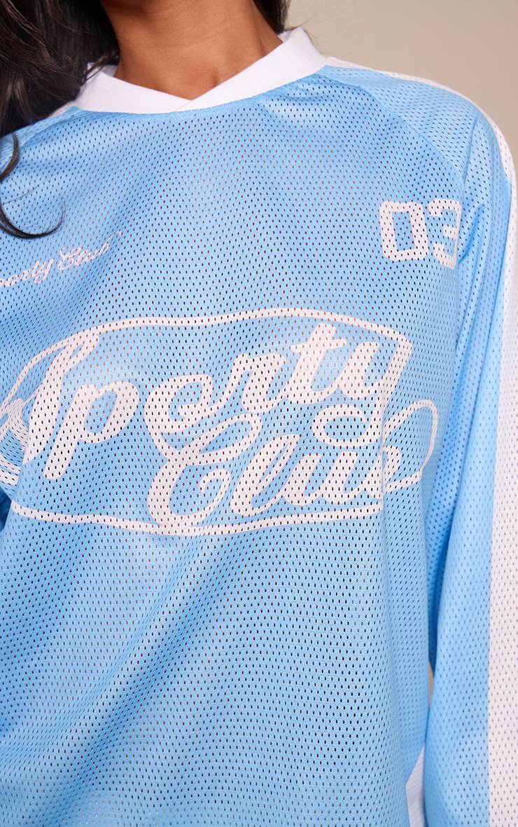 Bleu Layette Maillot De Sport Graphique À Manches Longues Petite