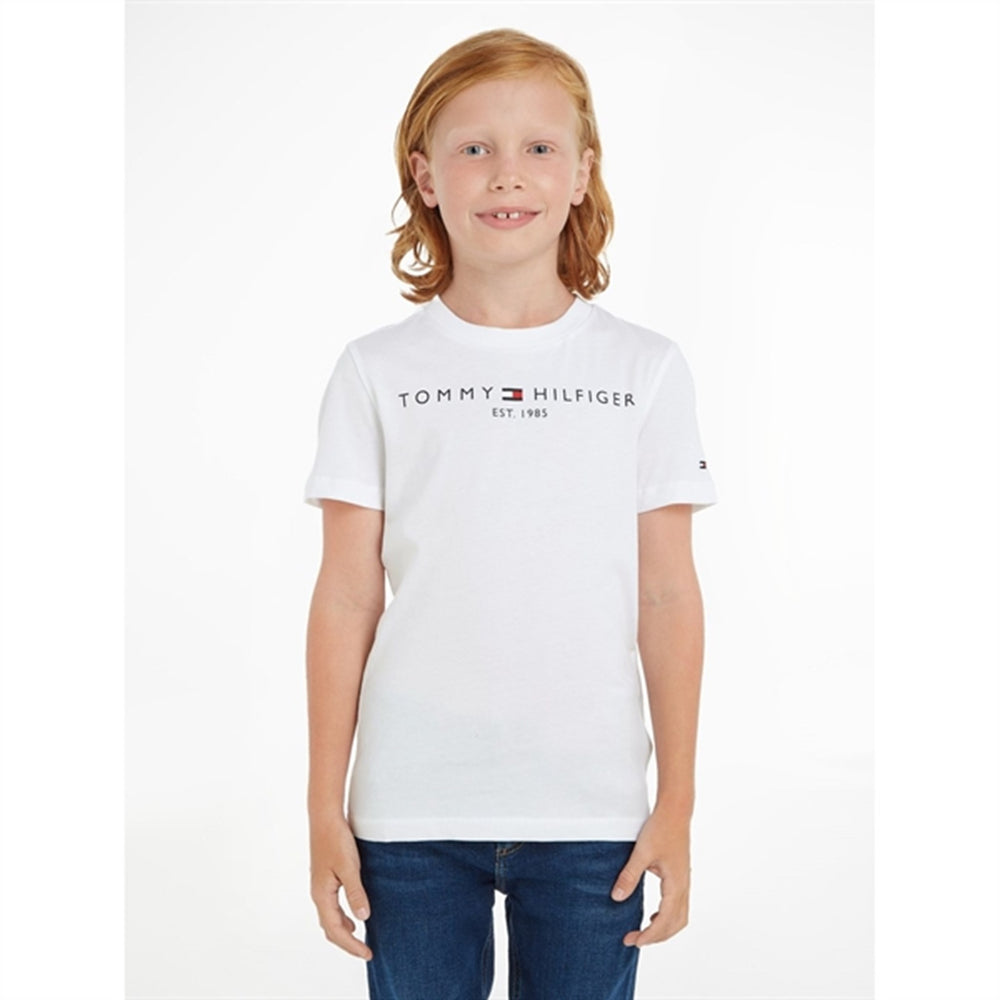 Essential T-shirt White - Tommy Hilfiger → Luksusbaby.dk