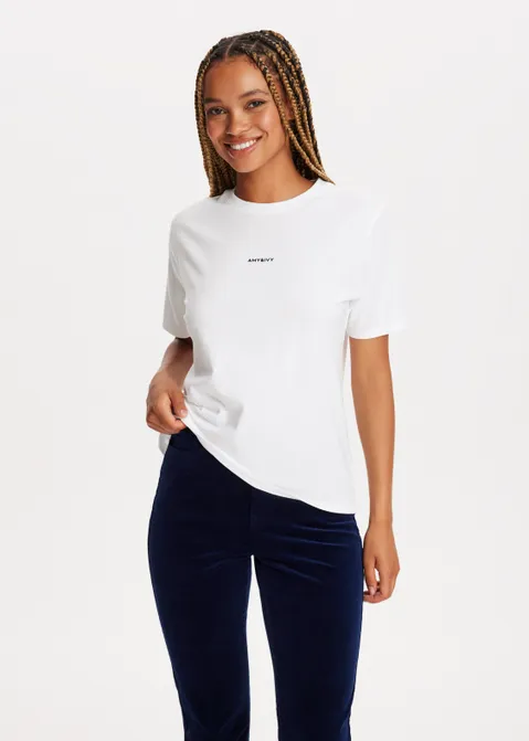 T-shirt met logo wit (WIT)