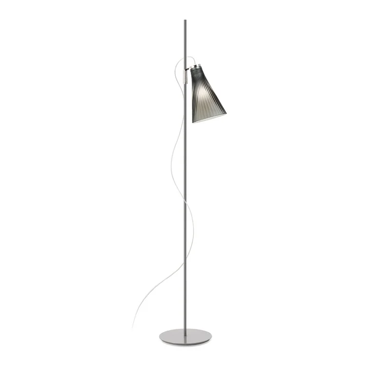 Kartell - K-Lux Stehleuchte, Diffusor rauchgrau / Gestell grau
