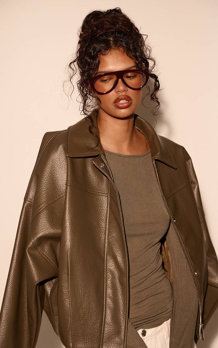 Chocolat Lunettes Anti-lumière Bleue À Monture Surdimensionnée