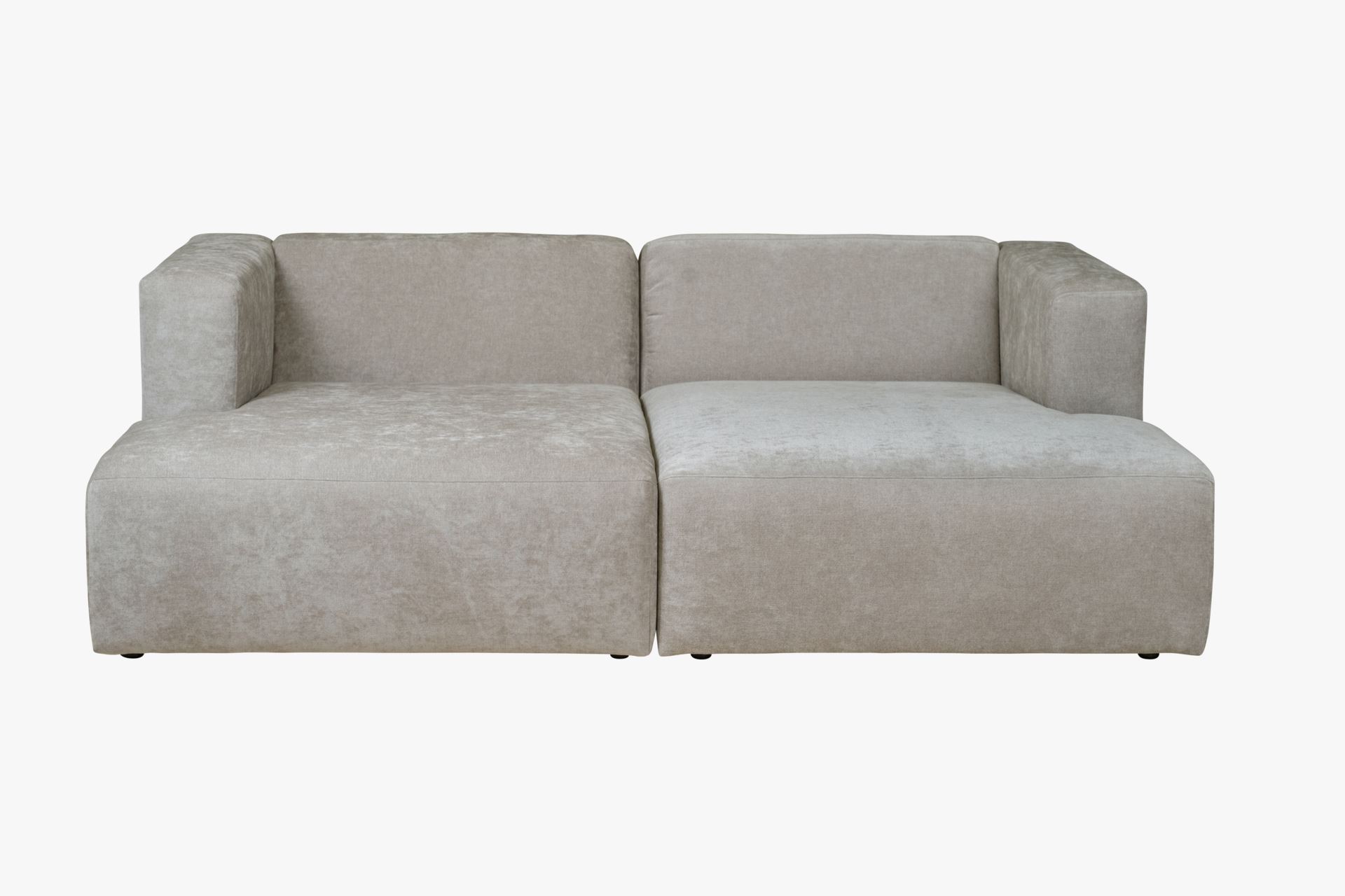 Modulsofa 2 deler m/sjeselong grå - 228x154x73 cm