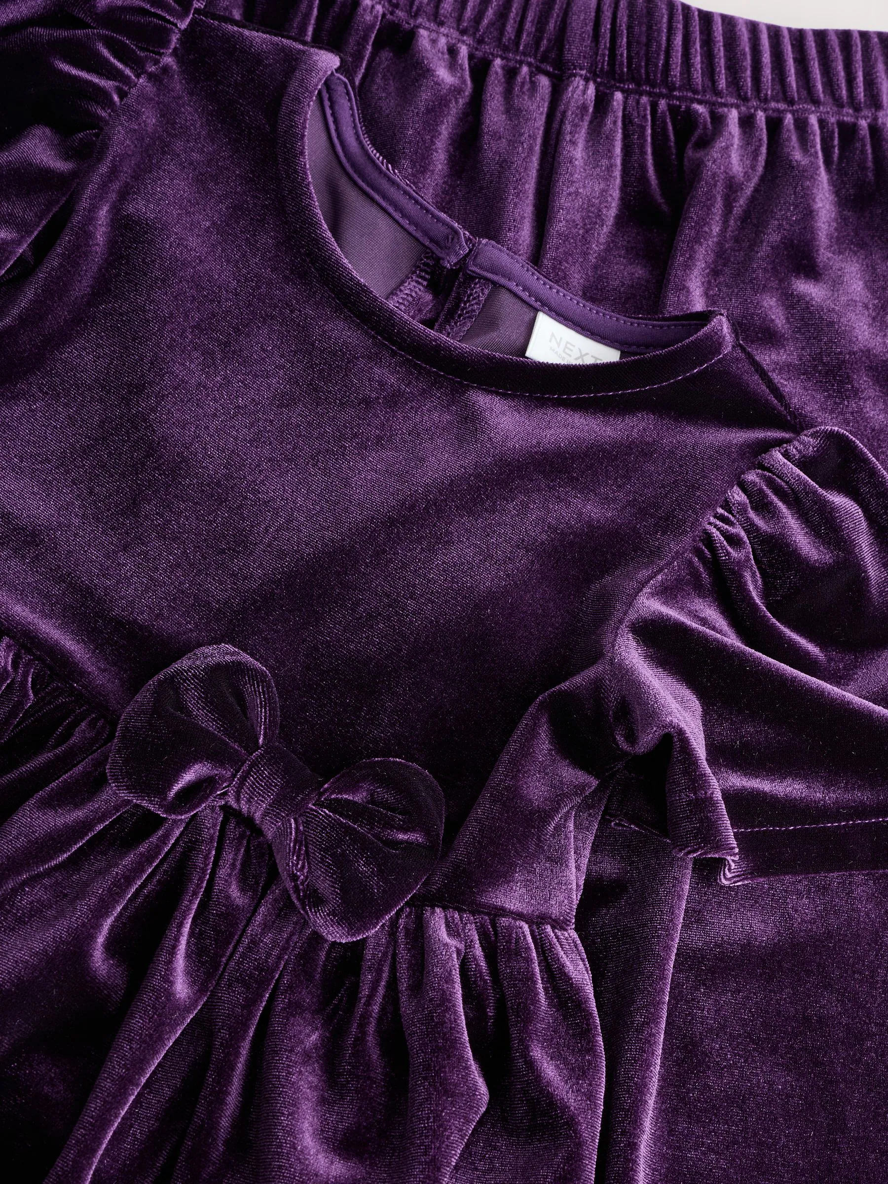 Paars - Velvet Co-ord Set (3mths-8yrs)