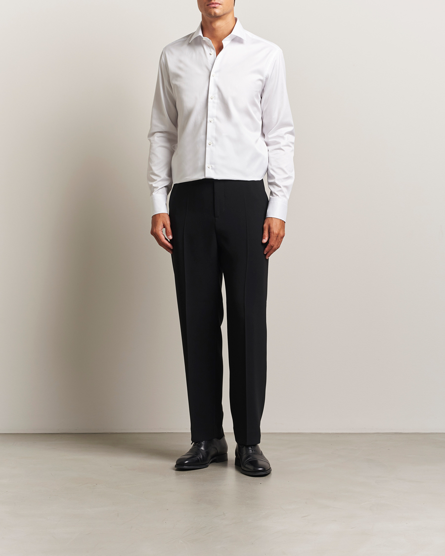 Stenströms Regular Fit Cotton Twill Shirt White