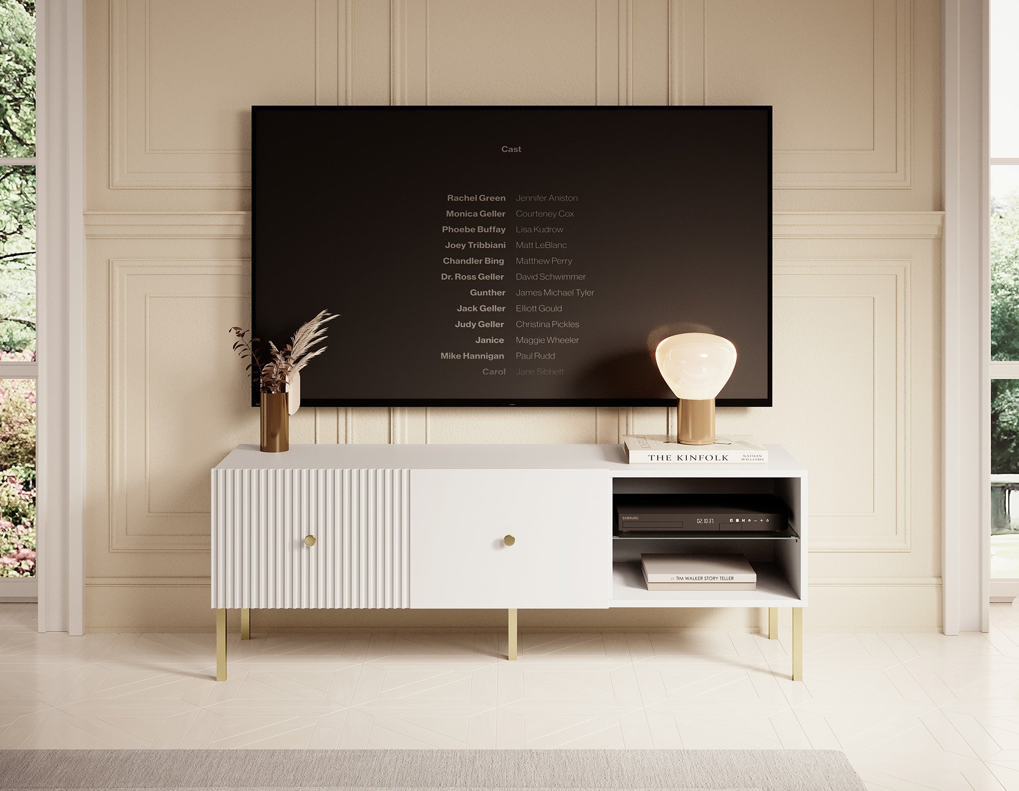 Meubella - TV-Meubel Vermont - Wit - 138 cm