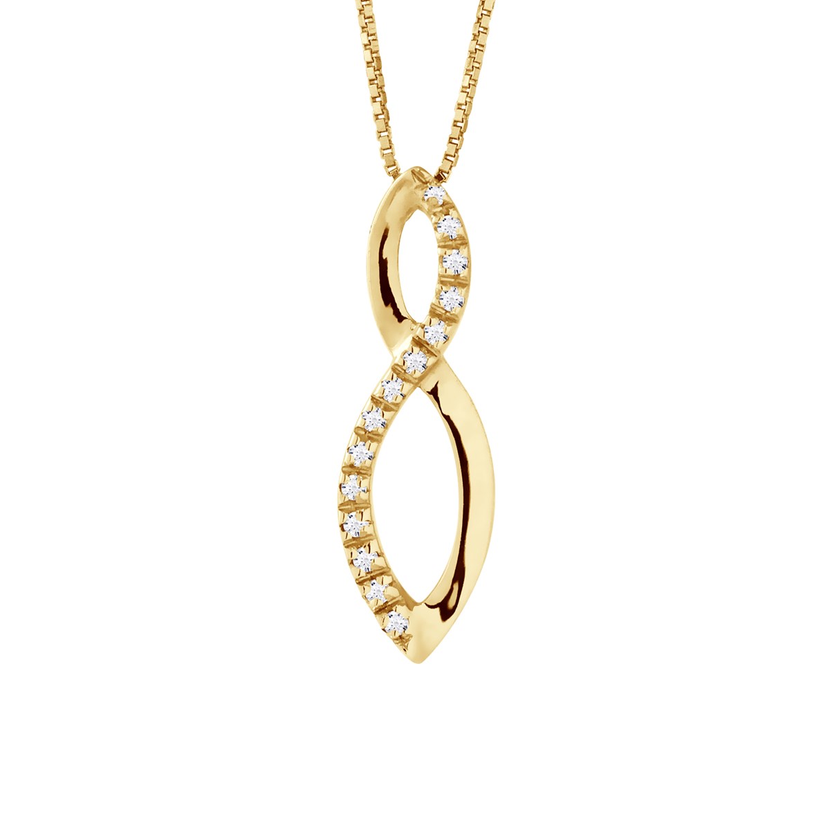 Collier INFINITY Diamants 0,080 Cts Or Jaune