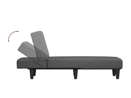 Prolenta Premium - Chaise longue gris foncé tissu