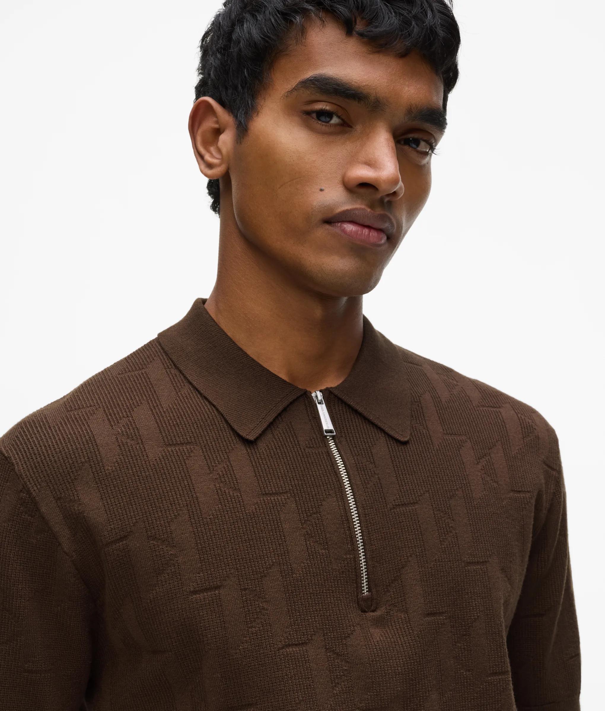 Monogram poloshirt met rits