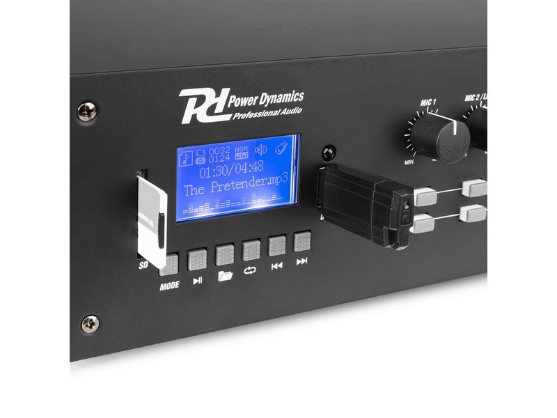 Power Dynamics Verstärker Pro PRM1202 2-Zonen Matrix-Verstärker mit 2x 120 Watt Leistung