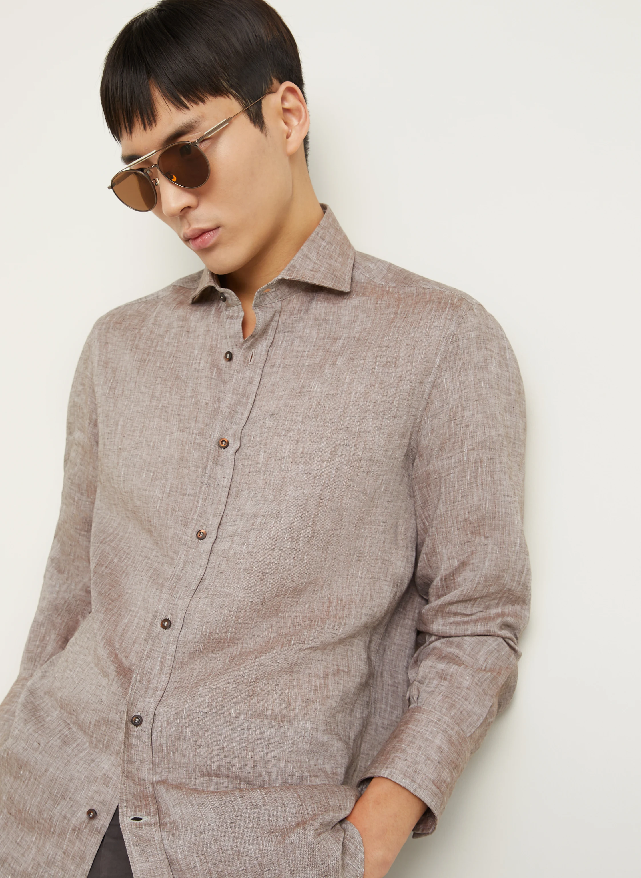 BRUNELLO CUCINELLI Leinenhemd Basic Fit