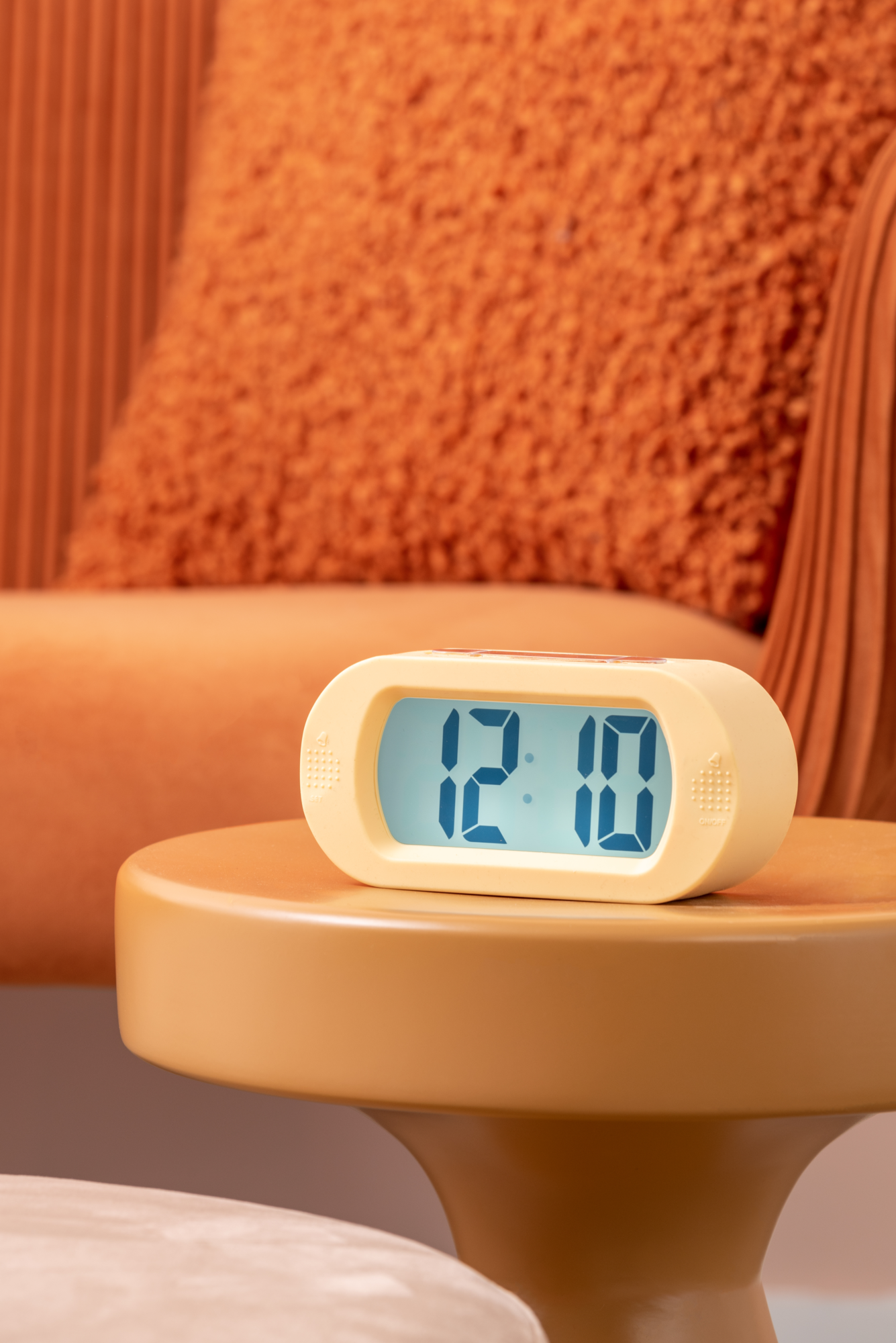 Alarm clock Gummy rubberized soft blue