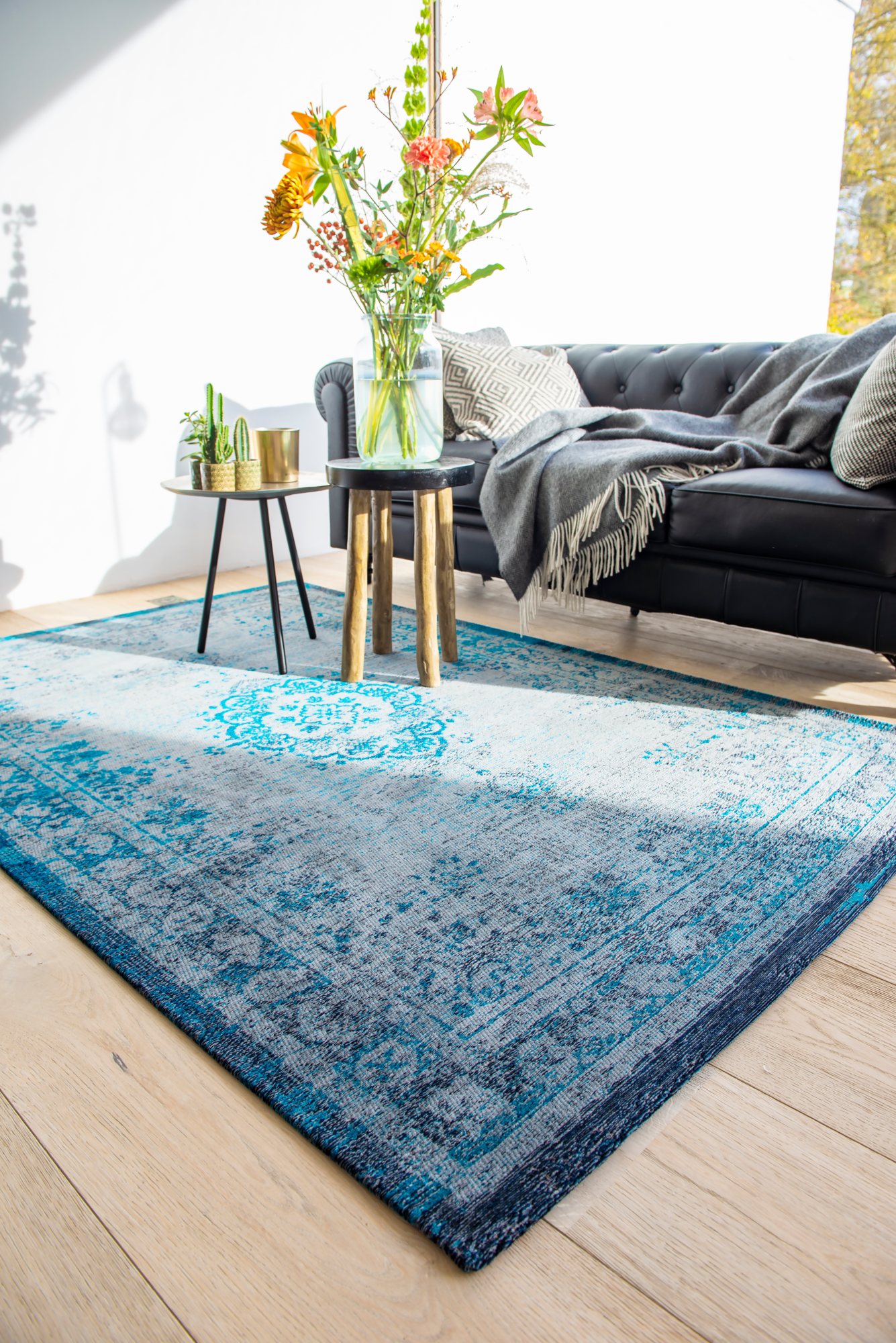 Ecorugs vloerkleed Medallion turquoise 240x340 cm