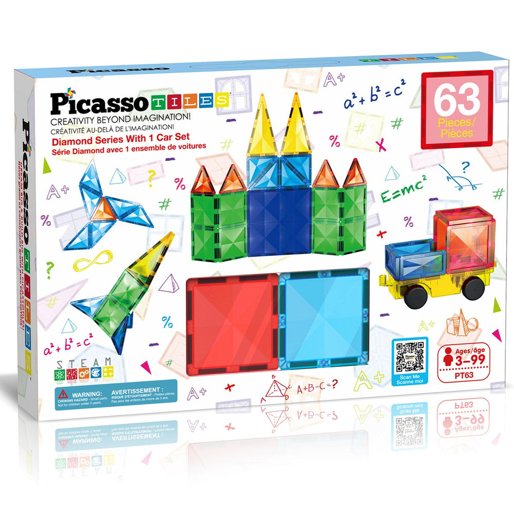 Køb Picasso Tiles Diamond Series Magnetic Tiles set 63pcs building set