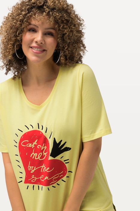T-Shirt, Herz, V-Ausschnitt, Classic, Halbarm