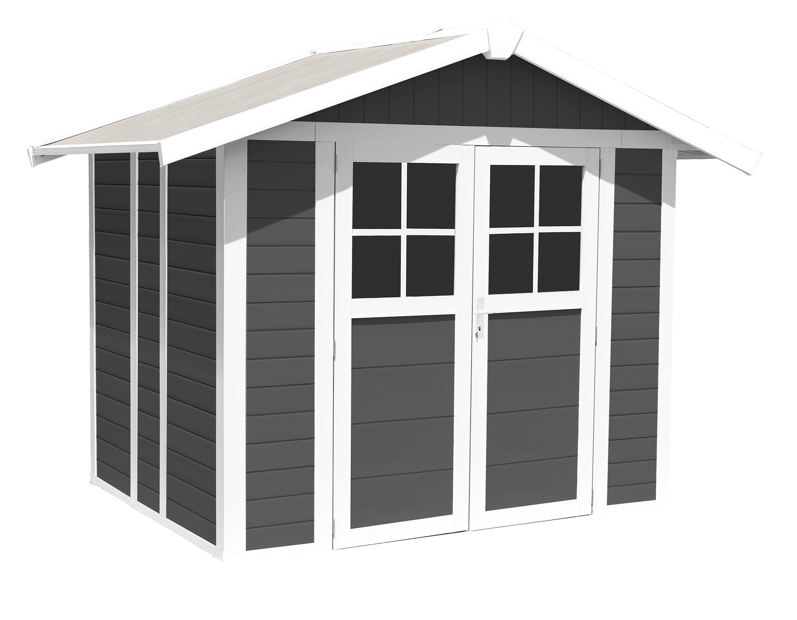Grosfillex Gartenhaus Kunststoff dunkelgrau DECO H4,9
