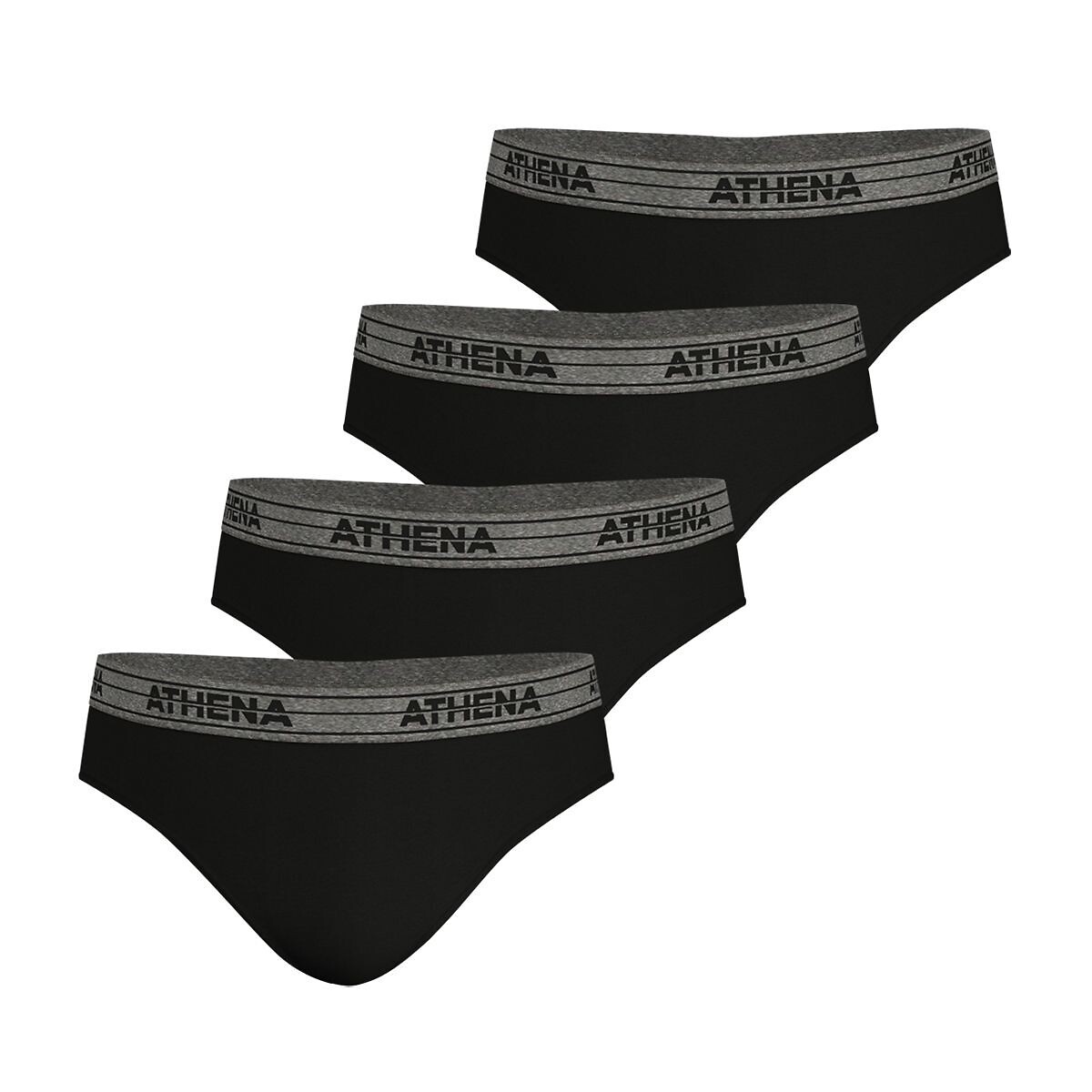 ATHENA<br>Conjunto de 4 cuecas básicas de algodão
