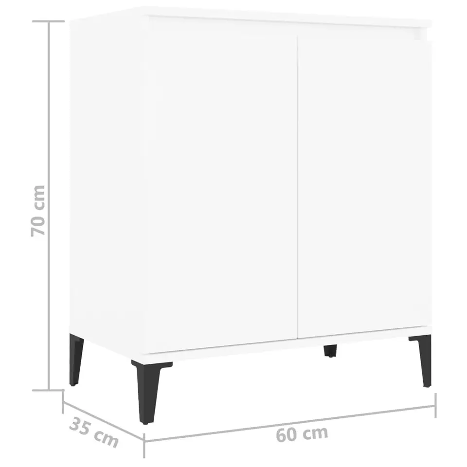vidaXL - Dressoir - Wit - Bewerkt hout
